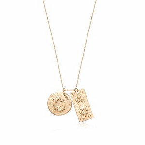 Zodiac Double Medallion 18k Gold Plated Necklace - Ettika - 1 of 2