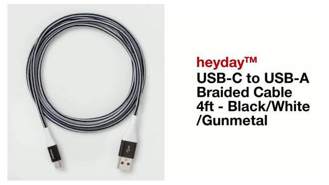 USB-C to USB-A Braided Cable - heyday™, 5 of 10, play video