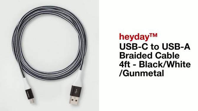USB-C to USB-A Braided Cable - heyday™, 5 of 10, play video