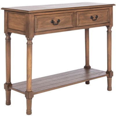 Primrose Warm Brown Wood & Metal Console Table with Storage