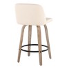 Contemporary 360¡ã Swivel Counter Stools with Padded Faux Leather Seat, Bent Wood Legs, and Round Metal Footrest (Set of 2) for Kitchen - 4 of 4