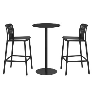 WestinTrends Playa 3-Piece Patio Adjustable Bar Table with Stackable Patio Bar Stools - 1 of 4