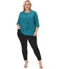 GRACE & GRANDEUR Women's Plus Size Tie Detail Dressy Casual 3/4 Sleeve Blouses - image 3 of 4