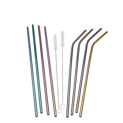 Blue Panda 24 Pack Reusable Drinking Straws, Plastic Party Straw For  Margaritas And Cocktails, 6 Designs, 10.75 In : Target