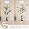 Faux Southern Magnolia Plant Yellow Flowered Magnolia, Artificial Magnolia Tree Inc. Realist Touch Flowers Vivid Leaves White Pot Dry Moss - 4 of 4