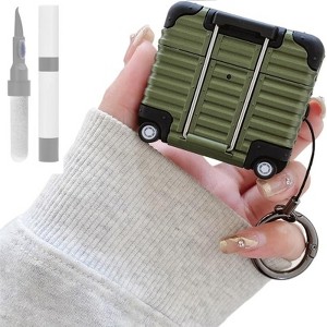 HTUTWOO for AirPods 4 Case,Fashion Cute Funny Suitcase Design Sturdy Shockproof Earphone Protect Case with Safety Lock for Women Men - 1 of 4