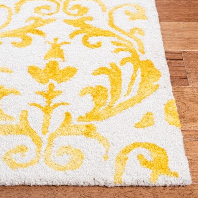 Ivory and Gold Hand-Tufted Wool Runner Rug, 2'3" x 6'