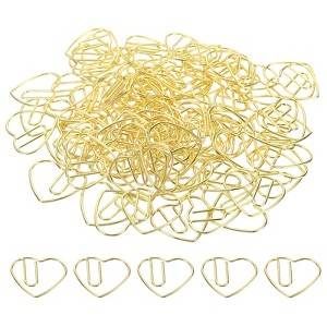 Unique Bargains Heart-Shaped Metal Prevent Tearing Pages Home Office Paper Clip 100 Pcs - 1 of 4