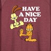 Women's - Garfield - Have A Nice Day Lightweight French Terry Wide Neck Long Sleeve Shirt - 2 of 4
