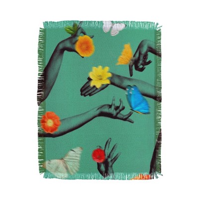 Chromoeye Jewels in Teal 56"x46" Woven Throw Blanket - Deny Designs