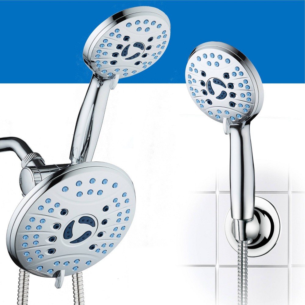 Photos - Shower System High Pressure 50 Mode Rain and Handheld Three Way Shower Head Combo Chrome