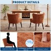 Mid Century Modern Wingback Accent Chair, Small Linen Upholstered Living Room Chairs with Thick Cushion & Rubberwood Leg for Bedroom Apartment - 3 of 4