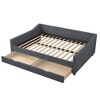 NicBex Full Size Daybed with 2 Drawers,Upholstered Tufted Button Sofa Bed for Bedroom,Living Room,Apartment,Dark Gray - 4 of 4