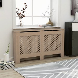 vidaXL Radiator Cover 59.8"x7.5"x32.1" MDF - 1 of 4