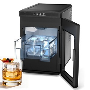 Mojgar Cubic Ice Makers Countertop —Makes 3 Large, 1.6" Clear Ice Cubes in 35 Mins, Self-Cleaning Ice Maker for Cocktails, Whiskey & Bourbon - 1 of 4
