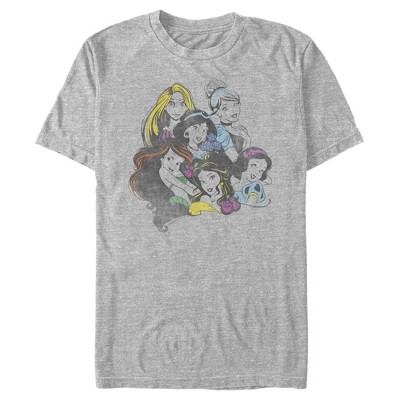 Men's Disney Princesses Group Bold Color Pop T-Shirt