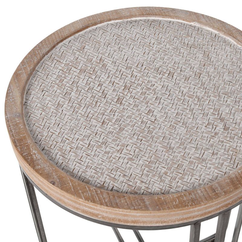 Set of 2 Ryder Round Nested Side Tables Tan/Black - Stylecraft, 6 of 11