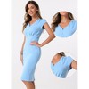Allegra K Women's Vintage V-Neck Cap Sleeves Back Split Pencil Sheath Dresses - 2 of 4