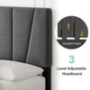 Twin to King Size Bed Frame with Adjustable Headboard, Linen Upholstered Platform Bed Frame with Wood Slat Support, No Box Spring Needed - 4 of 4