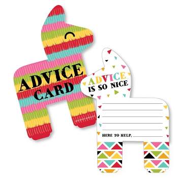Big Dot of Happiness Let's Fiesta - Pinata Wish Card Fiesta Baby Shower or Bachelorette Party Activities - Shaped Advice Cards Game -Set of 20