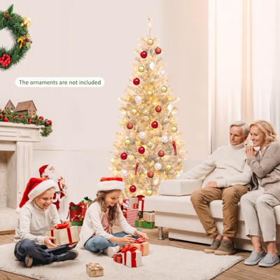 6 ft Pre-Lit White Pine Christmas Tree with Warm LED Lights