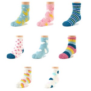 The Lakeside Collection Kids' 8-Pk. Super-Soft Cozy Socks - Girls' Icon 8 Pieces - 1 of 4
