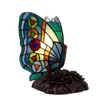 Hasting Home Tiffany Stained-Glass Butterfly Lamp