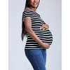 Women's Rib Knit Short Sleeve Off The Shoulder Top | Motherhood Maternity - 3 of 4