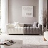Modern 3-Seater Modular Sofa, Space-Saving Sofa for Living Room, Upholstered Couch with Metal Legs and Velvet Cover Pillows-Coolbibila - 3 of 4