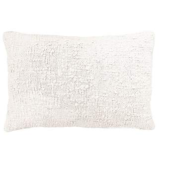 Cozy Cotton White Boucle Lumbar Pillow 14x20