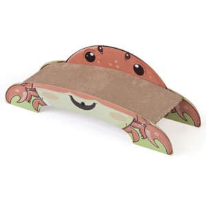 SEVOBAL Crab-Shape Cat Scratcher Corrugated Cardboard Pad Cat Scratch Bed Lounge for Indoor Cats Durable 2-Side Curved Cat Scratching Pad Cute Design - 1 of 4