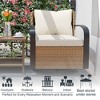 YARDSIGHT 3-Piece Patio Swivel Rocker Conversation Set with 2 Armchairs and 1 Wicker Side Table, Wood-Look Metal Tabletop and Olefin Cushions - 3 of 4