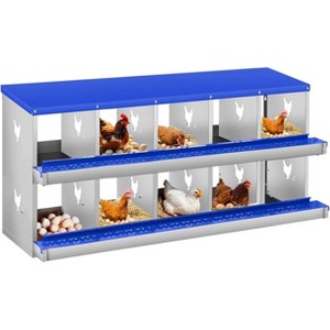 Coucheta Chicken Nesting Boxes - Available in Multiple Styles (Bracket Leg/Two-Tier/Wall Mount) & Compartments (6/8/10) for Easy Egg Collection. - 1 of 4