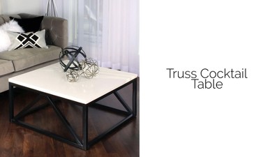 Kaya 36'' Walnut Square Wood and Metal Modern Coffee Table
