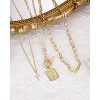 Layered Initial Necklace for Women, 14K Gold Plated Letter Pendant with Cross Charm, Paperclip Chain Choker Jewelry - 4 of 4