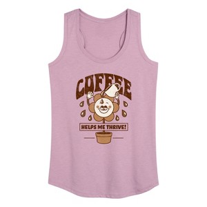 Women's - Instant Message - Coffee Helps Me Thrive Graphic Racerback Tank - 1 of 4