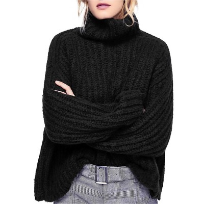Free People Womens Fluffy Turtleneck Pullover Sweater
