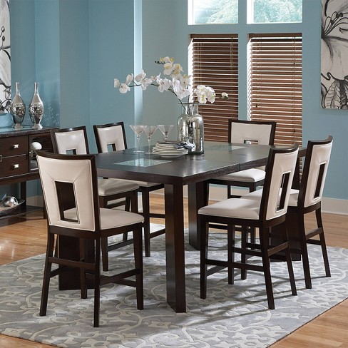 7pc Broward Counter Height Dining Set Espresso Cherry Steve