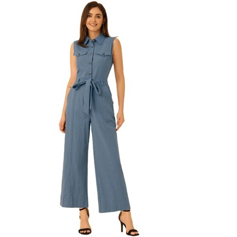 Wide Leg Tie Waist Jumpsuit
