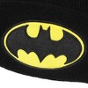 Batman Logo Embroidery Black Acrylic Knit Standard Cuff Beanie - 4 of 4
