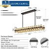 60 - Light 54’’ Crystal Dimmable LED Kitchen Island Rectangle Chandelier - 4 of 4