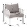Chic Crate-Outdoor Patio Club Chair Modern Deep Seating with All-Weather Waterproof Thick Cushions for Porch, Balcony, Backyard - White & Light Gray - 2 of 4