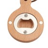 Unique Bargains Bottle Opener Magnetic Wood Round Handle Magnet Wood Light Brown 2.36"x3.35"x0.47" 1 Pcs - 4 of 4