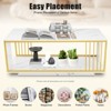 YIYIBYUS Marble Print 2 Tiers Coffee Tables for Living Room, Gold - 4 of 4