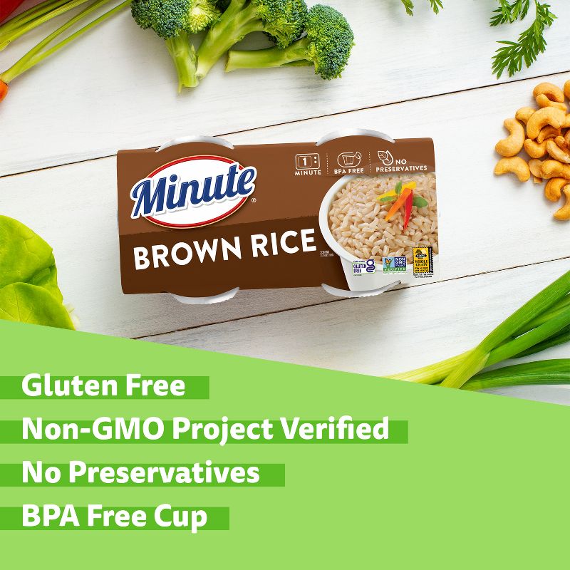 Minute Rice Gluten Free to Serve Fully Cooked Brown Rice Cups - 8.8oz/2ct, 5 of 10