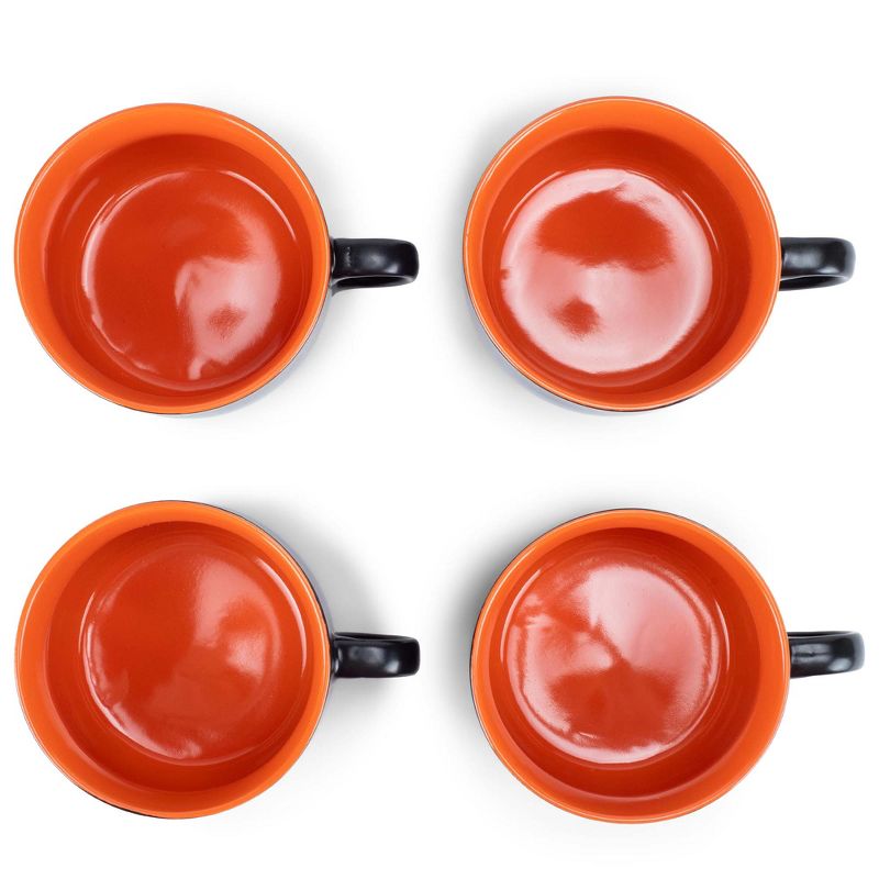 Elanze Designs Large Color Pop 24 ounce Ceramic Jumbo Soup Mugs Set of 4, Orange, 4 of 6
