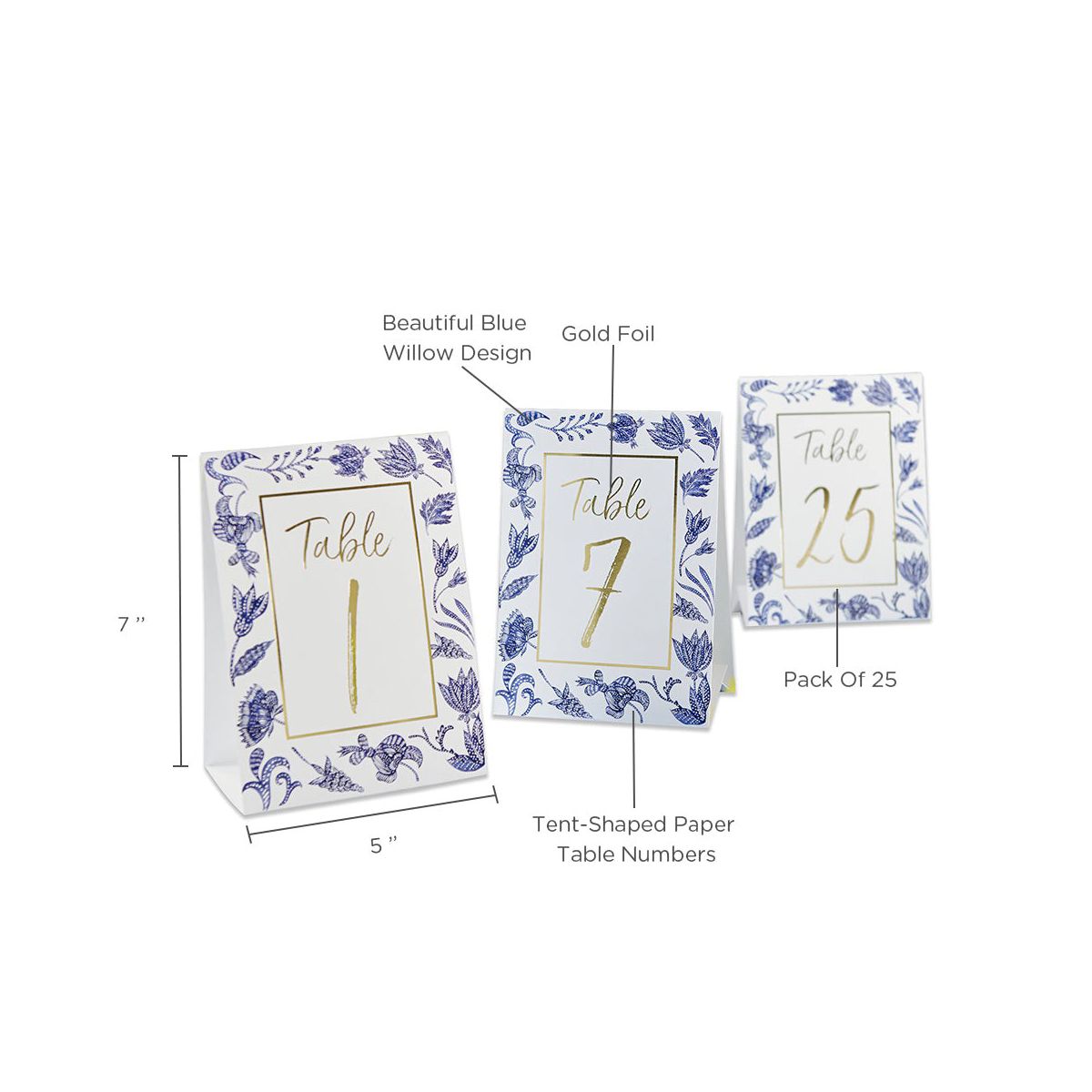 Kate Aspen Blue Willow Wedding Table Numbers (1-25) | 28537NA - thumbnail 7