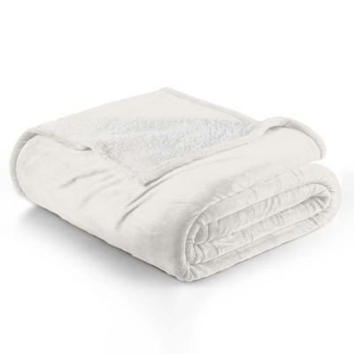 Velvet Plush Blanket with Faux Shearling Reverse - Great Bay Home