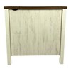 Vynxaria Farmhouse Night Stand with Charging Station Brown+White Barn Door Table Storage for Bedroom Living Room - 3 of 4