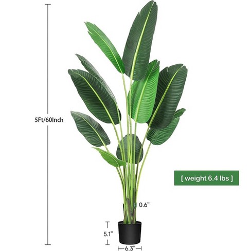 Artificial Plants Indoor 5ft Tall Faux Artificial Banana Plant : Target